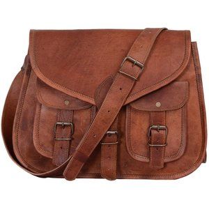 Full Grain Leather Crossbody bags Purse Women Shoulder Bag Satchel Ladies Tote